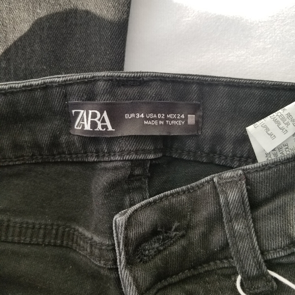 NWT Zara | Faded Black Front Button Flare Jeans 2 - Picture 4 of 7